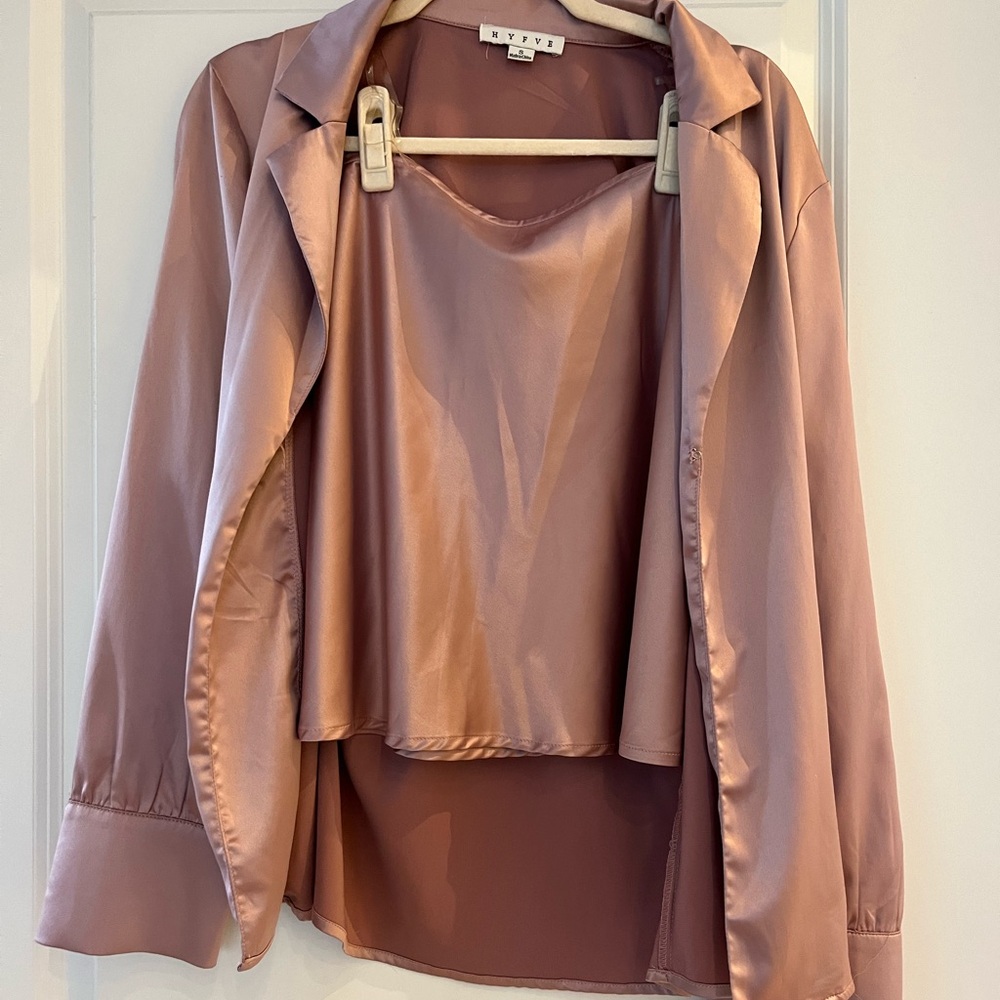 Silk top with matching skirt